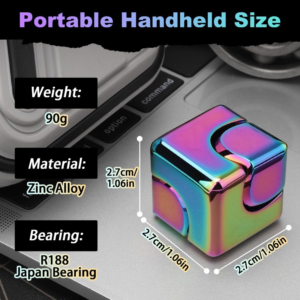 Đồ chơi Spinner Fidget DilabNBA Infinity Cube, Thích hợp cho trẻ em và người lớn, Đồ chơi tập trung cảm giác khối Fidget bằng kim loại, Thích hợp cho nam và nữ từ 3-12 tuổi, Mũ vây giảm căng thẳng Đông