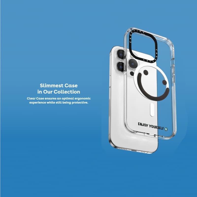 Casetify X Enjoy Yourself Hút Từ Tính Trong Suốt Cứng Acrylic Lưng TPU Edge Ốp Lưng Điện Thoại Ốp Lưng Tác Động Cho Apple IPhone 13 14 15 16 Pro Max