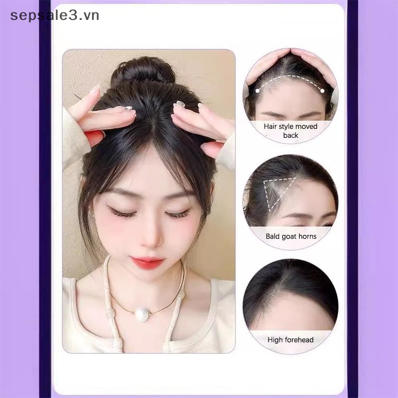 # Vn # Middle Part Fake Bangs Fringe Tổng hợp Topper Hairpiece Clip-In Bang Extension Áo choàng vô hình tự nhiên Phụ nữ.