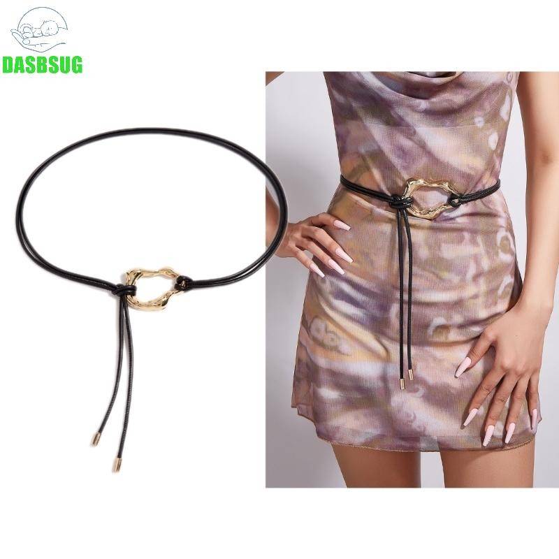 Dasbsug PU Thắt Lưng Cho Quần Jean Thắt Lưng Skinny Thắt Lưng Khóa Vàng Trang Sức Cơ Thể