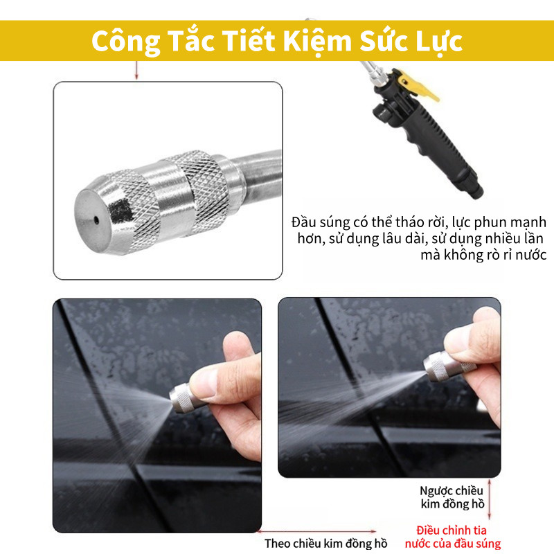 26/55/60/70CM Bình Xịt Rửa Xe Đầu Xịt Rửa Xe Có Thể Điều Chỉnh Phun Sương