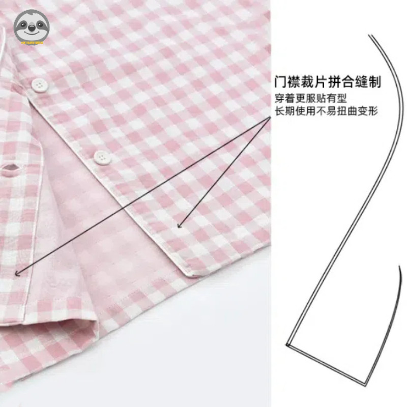 Phong cách Nhật Bản Muji Style / Quần ngắn tay liền mạch Loungewear / Bộ đồ ngủ sợi đôi Cotton / Quần áo phòng chờ mềm mại thân thiện với da