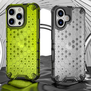 Dành Cho iPhone 16 Pro Max 15 Plus 14 12 11 13 Mini Ốp Lưng PC Cứng & Silicon Mềm Chống Sốc Chống Rơi Tổ Ong Bảo Vệ
