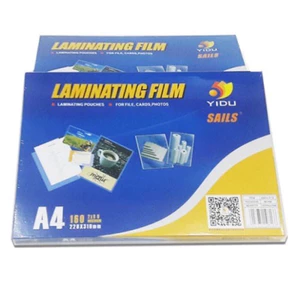 Phim nhựa ép nóng laminage la mi nát hiệu Yidu A4, độ dầy 2x80mic: hộp 100 tờ