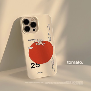 [Sheren] ins Niche Art Tomato Ốp điện thoại Thích hợp cho i16 15 14 13 12 11 pro max Vỏ bảo vệ chống sốc