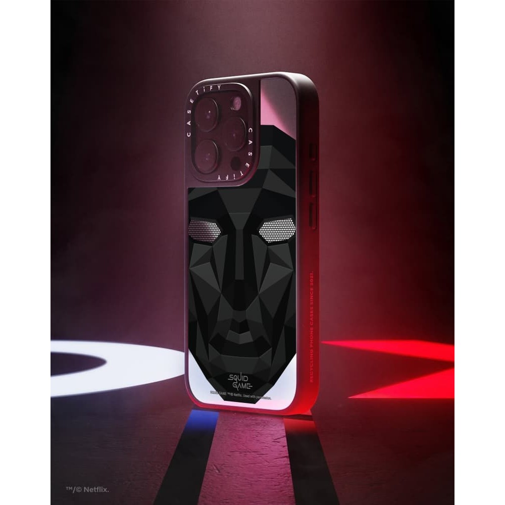 Casetify X Mực Trò Chơi Phía Trước Người Đàn Ông Ốp Lưng Từ Tính Hút Đen & Bạc Gương IPhone IPhone 16 15 14 13 12 Pro Max Plus Ốp Lưng Cứng Có Hộp Khắc logo