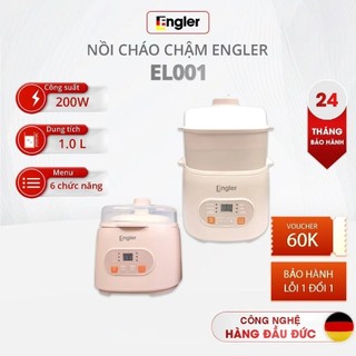 Nồi Nấu Cháo Chậm Engler EL001 1L 6 Chức Năng Nấu Giữ Ấm Tốt Kèm Xửng Hấp