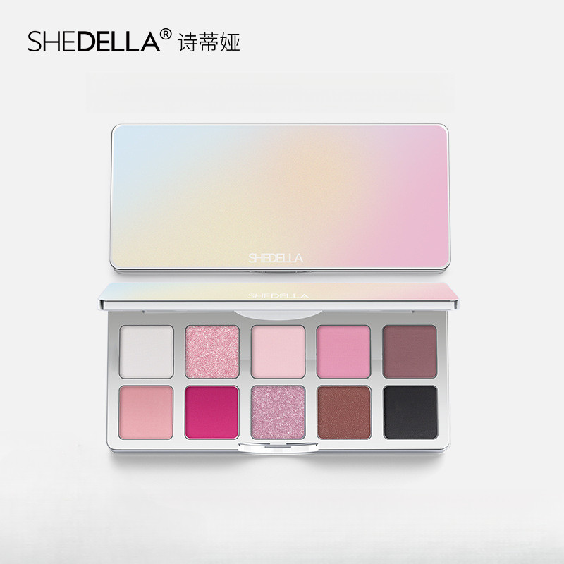 Shedella Bảng phấn mắt mười màu tạo kiểu trang điểm mắt khói    2JE4