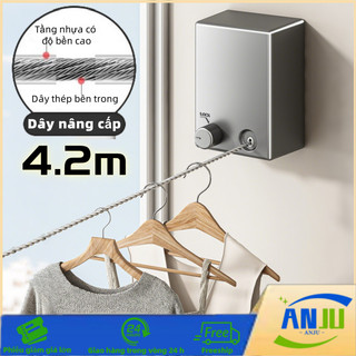 Dây Phơi Quần Áo Rút Gọn 4.2m, Tiện Lợi Treo Trong Phòng Tắm, Ban Công, Tiết Kiệm Không Gian