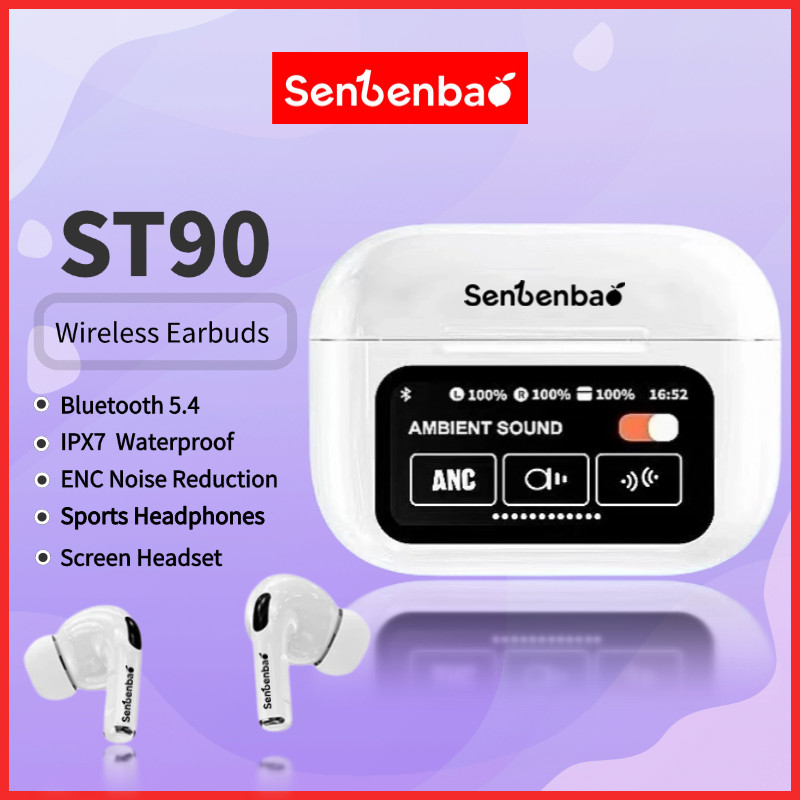 Senbenbao ST-90 Màn hình cảm ứng ANC Tai nghe không dây đích thực Tai nghe nhét tai khử tiếng ồn Tai nghe Bluetooth 5.3 Độ bền dài