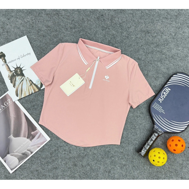 [PICKLEBALL] Áo Croptop thể thao nữ, Áo tập tennis, cầu lông, pickleball chất thun lulu quảng châu mềm mát