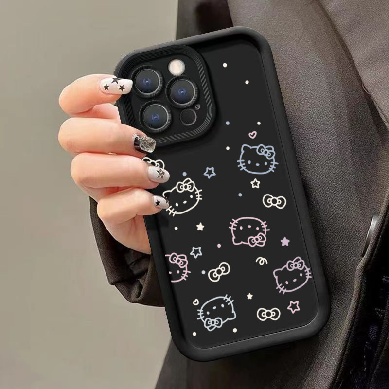 Dành Cho OPPO A16 A38 A18 A5S A7 A60 A17 A15 A57 A55 A35 A53 A74 A58 A92 A78 A98 A76 A15S A77 A31 A16E A52 A54 Mèo Dễ Thương Silicon Mềm Góc Mắt Chống Sốc