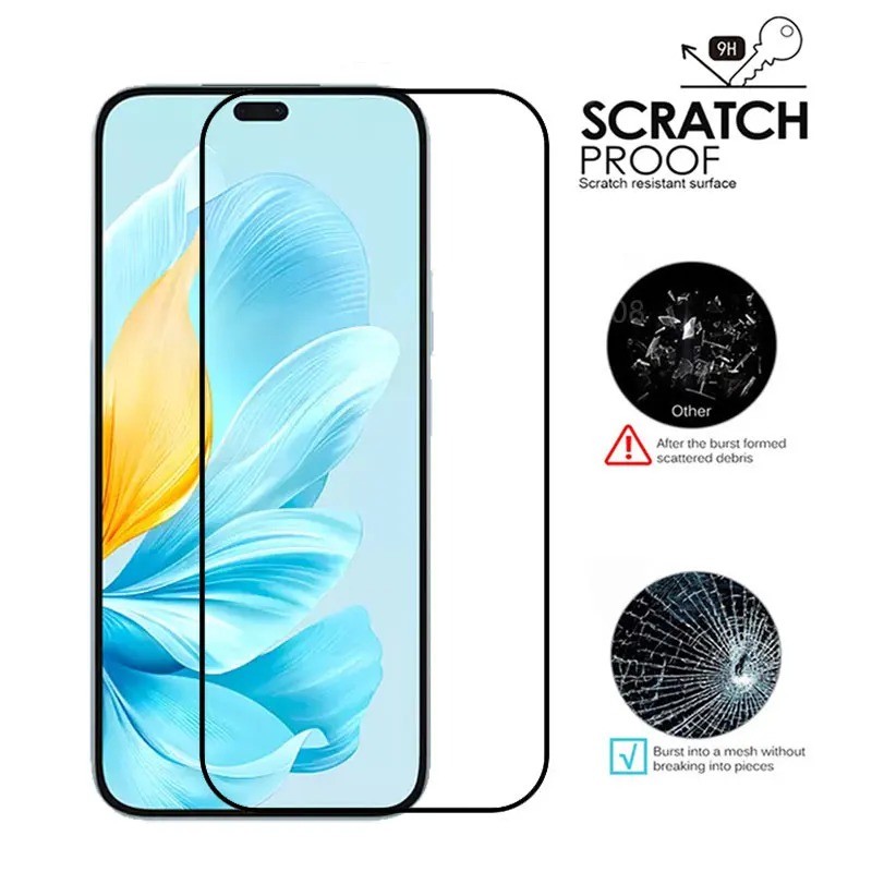 Phim Kính Cường Lực Cạnh Đen 100D HD Cho Honor Magic 7 4 2 Lite GT Pro Chống Trầy Xước Chống Cháy Nổ Cho Honor 400 300 200 90 Lite Smart GT Kính Bảo Vệ Màn Hình