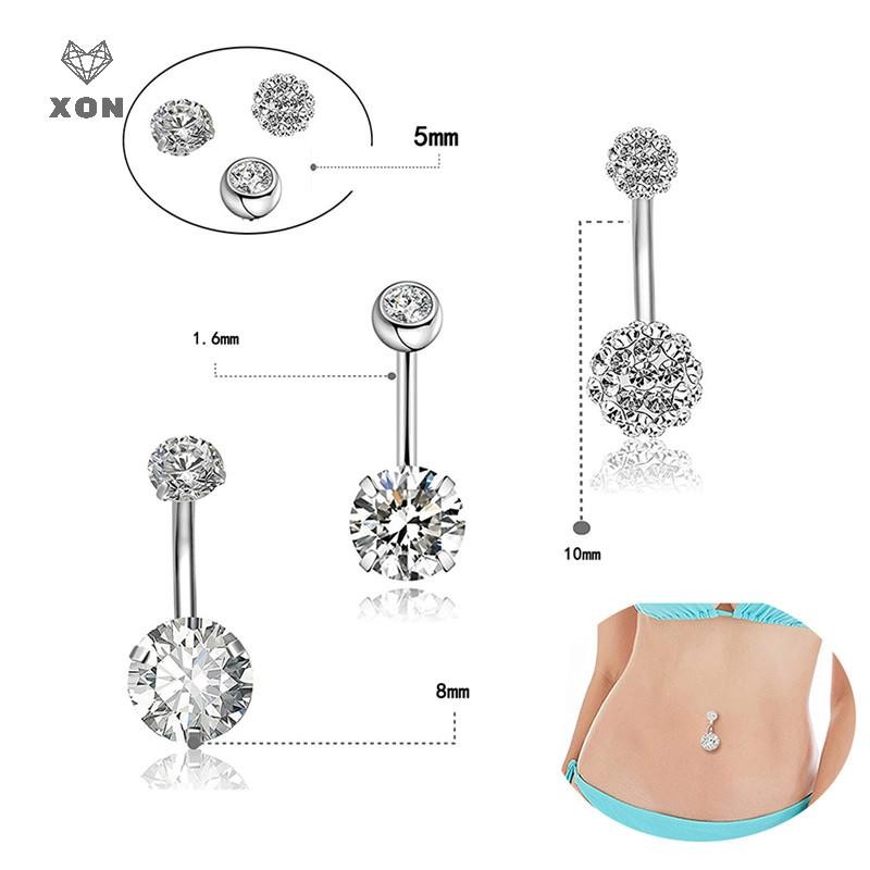 XON Set 5 Khuyên Rốn Bằng Thép Không Gỉ Cá Tính Thời Trang