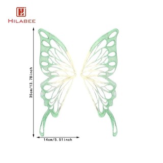 [hilabee] 1 Cặp Bướm Ren Đính Cổ Tích Cánh May Trên Miếng Dán May Trang Trí DIY Quần Áo Trang Trí Cho Mũ / Túi Trang Trí