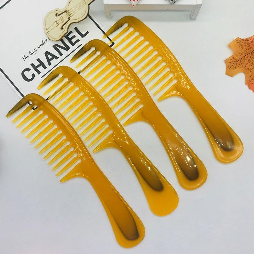 100% off Lược uốn tóc lớn liên tục với răng rộng, lược cơ bò, lược uốn tóc lớn dày chống tĩnh điện bền cho gia đình 9RQD