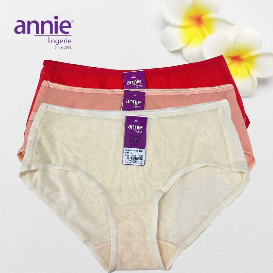 Combo 3 quần lót lưới nữ annie cao cấp QE 2181 co giãn 4 chiều, mặc thoải mái, thoáng mát cả ngày