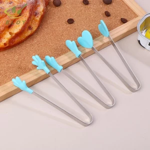 Kẹp Thực Phẩm Silicon Tay Cầm Bằng Thép Không Gỉ Lòng Bàn Tay Thép Không Gỉ Đáng Yêu Chống Trượt Đồ Ăn Nhẹ Nhíp Không Nít Dụng Cụ Cầm Tay VN