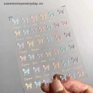 [savemoneyeveryday] 1 Tờ Ren Nơ Móng Tay Nghệ Thuật Stckers 5D Dập Nổi Dán Móng Tay Nơ Ngọt Biết Thanh Trượt Tự Dính Cho Móng Tay Decorat [vn]