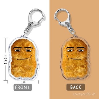 Móc khóa meme gà viên hài hước cho phụ kiện túi, mặt dây chuyền mắt Joe, móc khóa, nhẫn, trang sức quà tặng Chaveiros