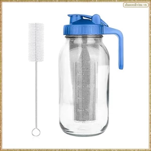 Máy pha cà phê Cold Brew, Bình đựng lọ miệng rộng 64oz có bộ lọc, Nắp tay cầm rót, Bình chống rò rỉ