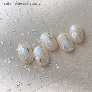 [savemoneyeveryday] Vàng Bạc Đóng Dấu Starlight Laser Ngôi Sao Lấp Lánh Kim Cương Giả Giảm Móng Tay Nghệ Thuật Trang Trí Dán Đề Can Làm Móng Tay [vn]
