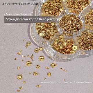 [savemoneyeveryday] 7 Lưới Bạc Ngọc Trai Móng Tay Nghệ Thuật Trang Trí Trắng Nửa Tròn Đáy Phẳng Kích Thước Hỗn Hợp Móng Tay Nghệ Thuật Tự Làm Phụ Kiện [vn]
