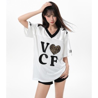 GKSSS Áo thun mới tay ngắn phong cách đường phố cổ điển kiểu Mỹ khô nhanh cổ chữ V lưới phong cách trung tính