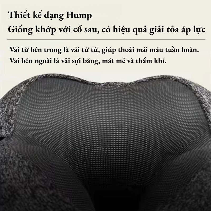 Gối cổ chữ u tích hợp nón đội giúp ngủ,Gối kê cổ chữ U ruột êm,vỏ mềm dành cho du lịch đường dài