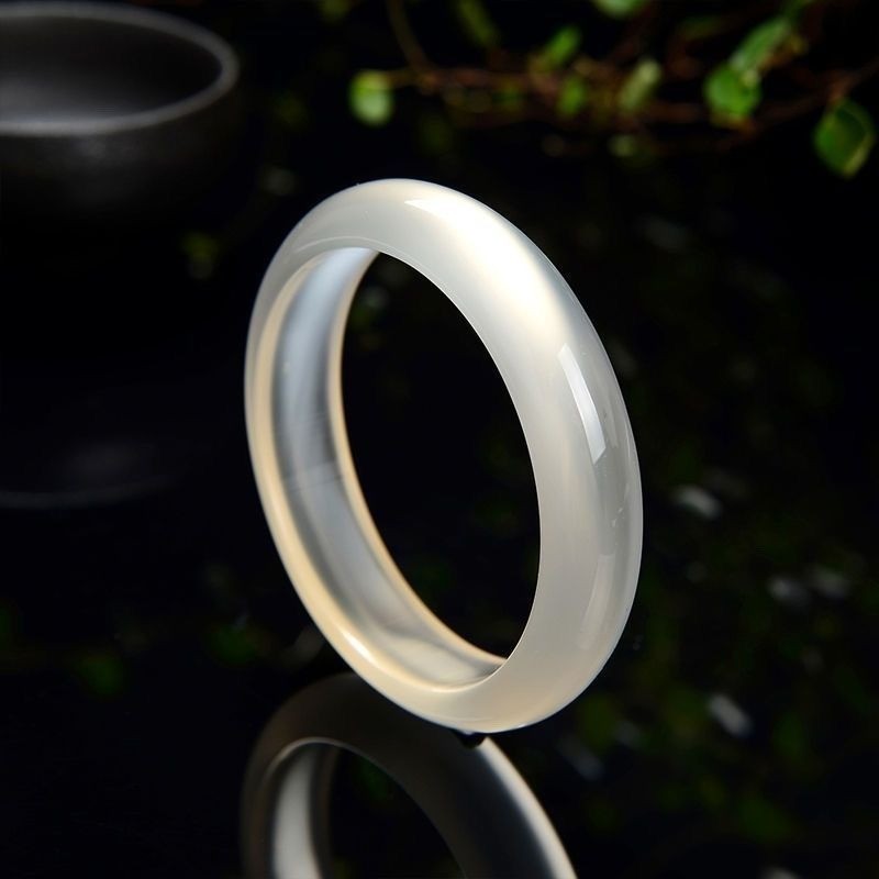 Màu Champagne Cao Đá Vòng Tay Mã Não Tự Nhiên Nữ Chalcedony Tính Khí Vòng Tay Trắng