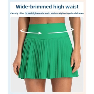 Lulemon Co Giãn Thời Trang Xếp Ly Váy Hai Lớp Chống chói Thể Thao Ba Điểm Hakama