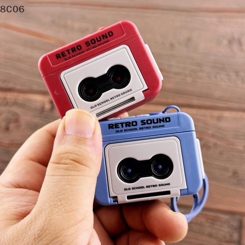 [8C06] Đầu ghi băng cổ điển Móc khóa Ghi âm Hộp nhạc Mặt dây chuyền Móc khóa Ba lô Trang trí Quà tặng cặp đôi sinh nhật [8C]