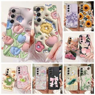 Ốp Lưng Cho Samsung Galaxy M14 4G 5G Ốp Điện Thoại SM-M145F SM-M146B M 14 Vỏ Chống Sốc Thời Trang Xương Rồng Hoa Silicon Mềm Ốp Lưng