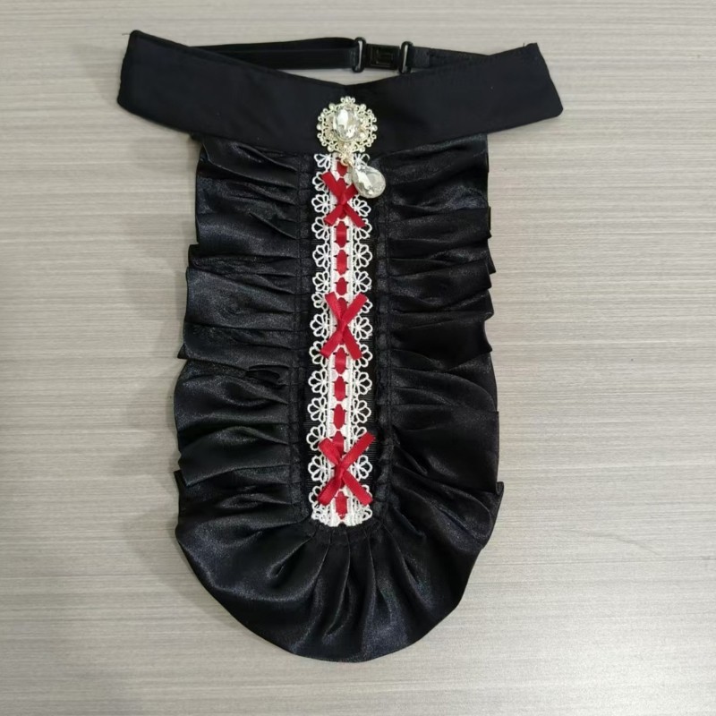 BTF Xù Satins Jabot Cổ Áo Sơ Mi Victoria Thời Trung Cổ Cổ Pha Lê