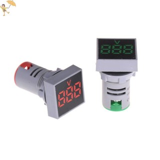 [Gou] 22MM AC12-500V Vôn kế Bảng điều khiển vuông LED Đồng hồ đo điện áp kỹ thuật số Đèn báo VN