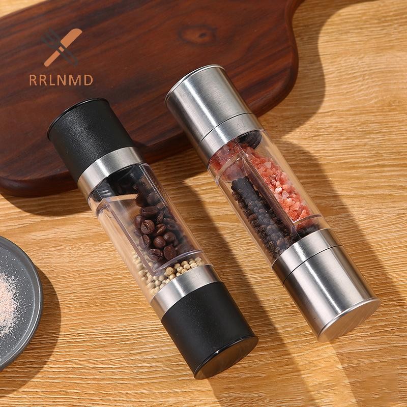 Rrlnmd Máy Xay Muối Và Tiêu 2 Trong 1 Bằng Tay Thép Không Gỉ Muối Tiêu Nhà Máy Có Thể Điều Chỉnh Gốm Mài Gia Vị Nhà Bếp Dụng Cụ MỚI