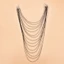 Treeling Vòng Cổ Dài Thác Nước Nhiều Dây Bóng Dây Xích Mặt Dây Chuyền Neckchain Cho Các Bữa Tiệc