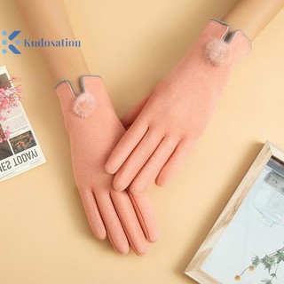 Kudosation Thể thao mùa đông Đi xe đạp ngoài trời Màn hình cảm ứng ấm áp Găng tay dày nhung dành cho nữ