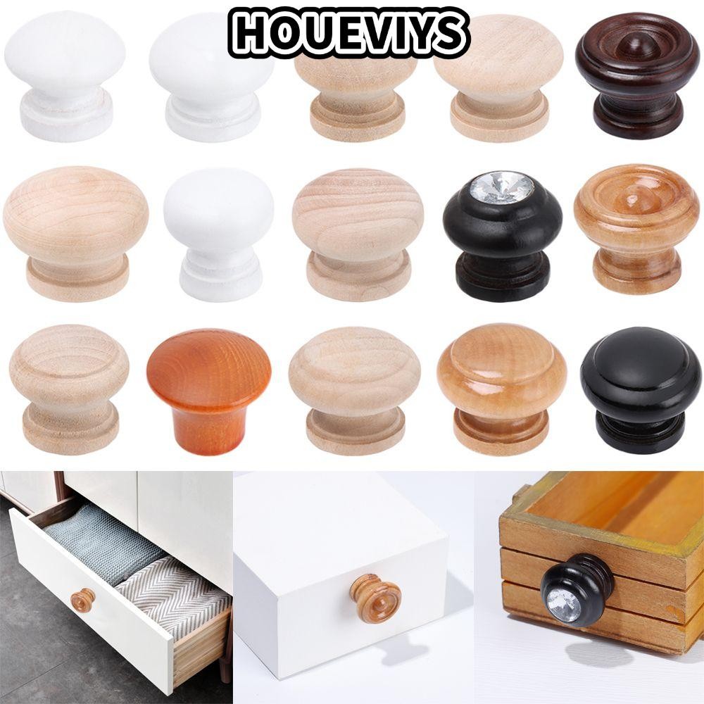 HOUEVIYS Tay nắm tủ bằng gỗ thiết kế đơn giản đa năng tiện lợi