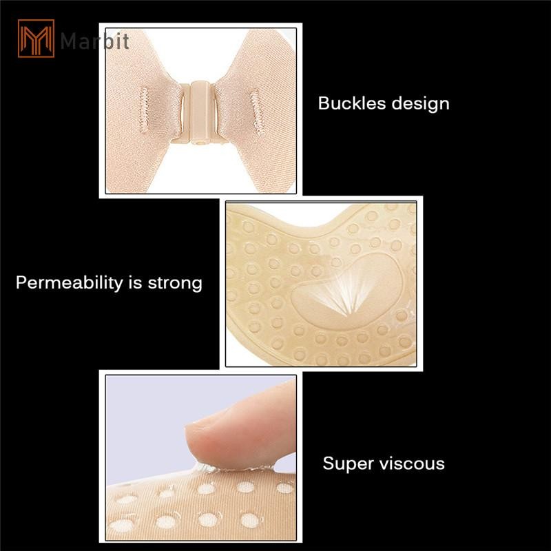 Marbit Strapless Silicone Push Up Áo ngực vô hình Tự dính Plus Kích thước Áo ngực liền mạch Mới
