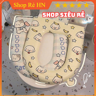 Đệm Lót Bồn Cầu EVA Chống Thấm Nước Giữ Ấm Họa Tiết Hoạt Hình Kích Thước 43x39cm