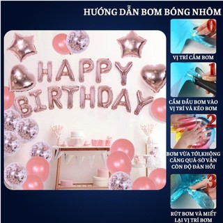 Trang Trí Sinh Nhật Người Lớn bằng bóng bay Màu Hồng SNNL-Hồng 12