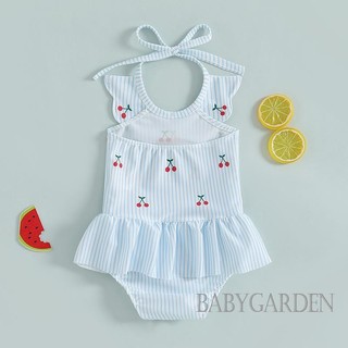 / / -3Month-3 Tuổi Bé Gái Dây Cổ Một Mảnh Áo Liền Quần In Hoa Bộ Đồ Tắm Xù Đi Biển