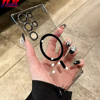 [Jlk] Ốp từ tính không viền siêu mỏng cho Samsung Galaxy S23 S22 S25 Ultra S24 Plus Độ cứng mờ trong suốt S24 Ultra PC Cover