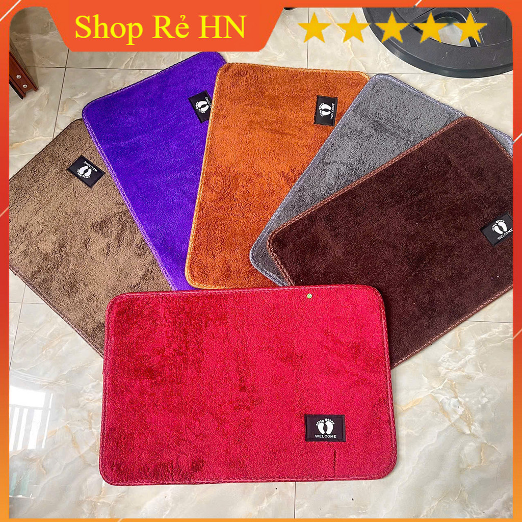 (FREE SHIP) Thảm nỉ lau chân hình chữ nhật, chùi chân lông mềm mịn dày dặn đế chống trơn trượt hàng chất lượng cao