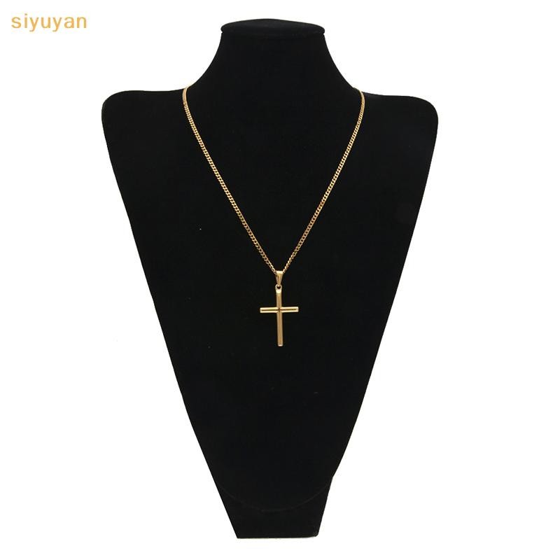 Siyuyan Đơn Giản Thời Trang Chữ Thập Mặt Dây Chuyền Xương Đòn Dây Chuyền Pha Lê Chúa Giêsu Chữ Thập Tòn Ten Vòng Cổ Punk Hip Hop Trang Sức Cho Nam Nữ Quà Tặng VN
