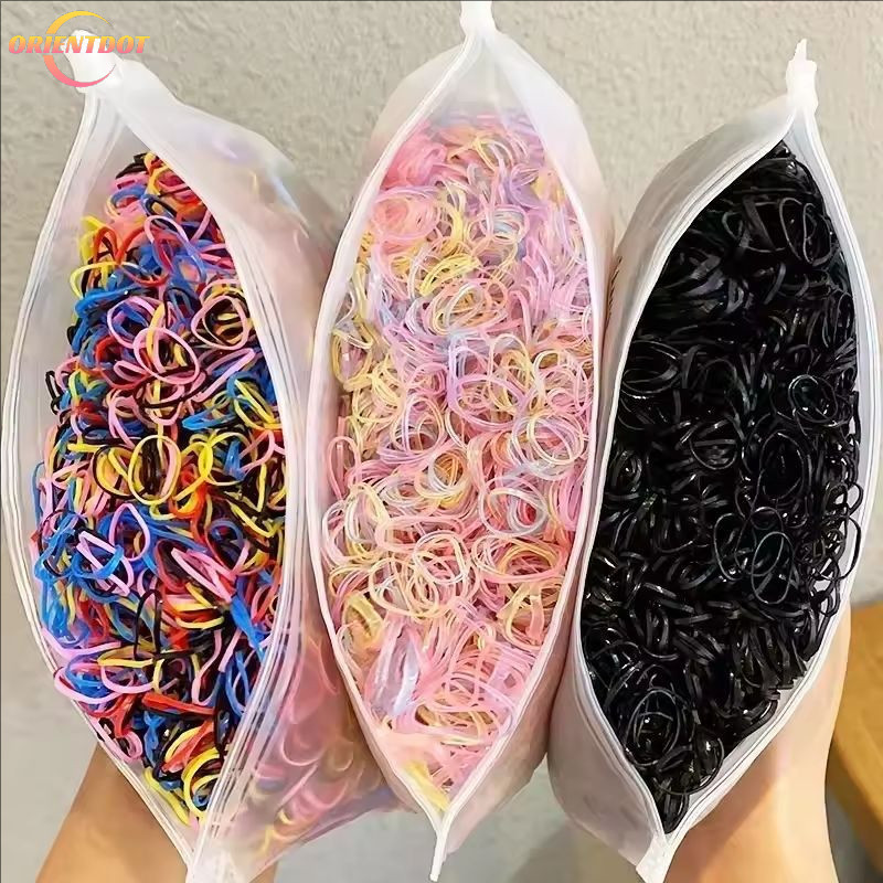 Dây buộc tóc cao su dùng một lần đầy màu sắc dễ thương cho bé gái - Phụ kiện tóc đuôi ngựa co giãn thời trang cho bé gái