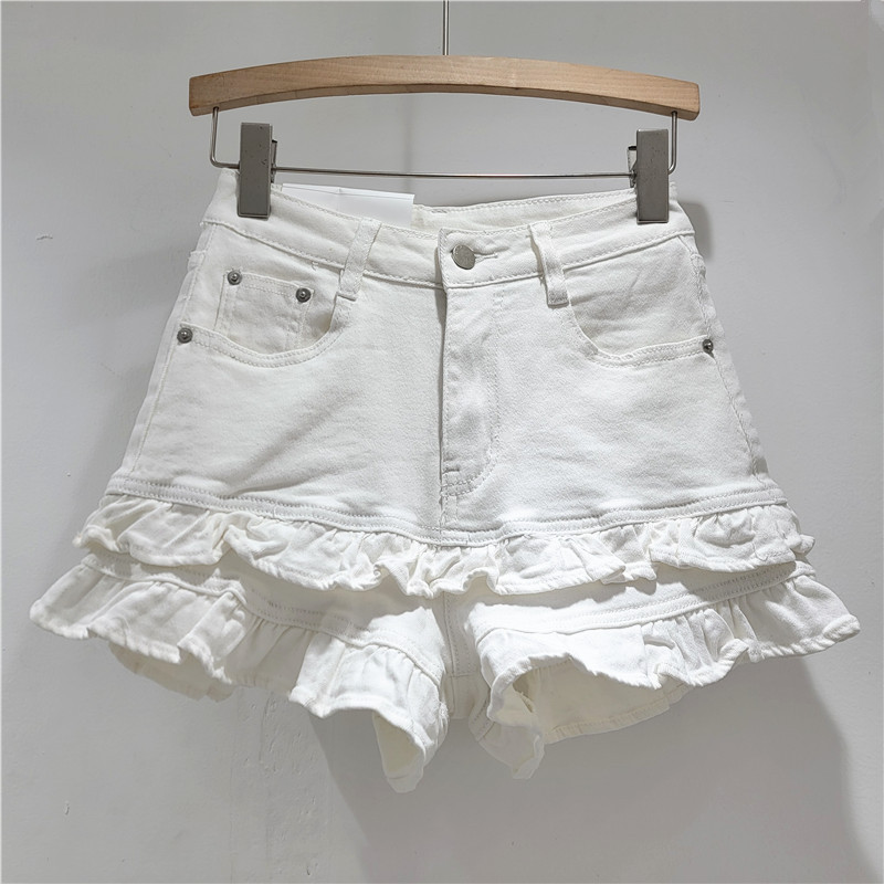 Phiên Bản Hàn Quốc Ngọt Ngào Nấm Cạnh Quần Short Denim Nữ Mùa Hè Siêu Đẹp Co Giãn Tất Cả Trận Đấu Cao Cấp Ôm Hơn Nhìn