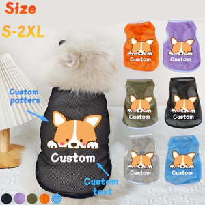S-2XL Quần áo thú cưng tùy chỉnh Văn bản và hoa văn Quần áo chó mùa xuân mùa hè Áo lưới thoáng khí
