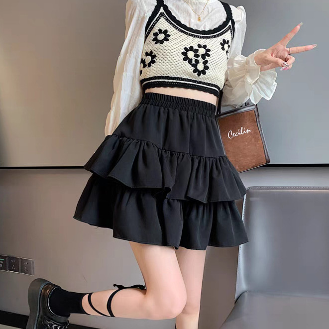Chân Váy Kiểu Xòe Bigsize Nữ Lưng Cao 2 Tầng Big Size Có Lót Trong Vải Lụa Chéo Mềm Mịn CV XOE